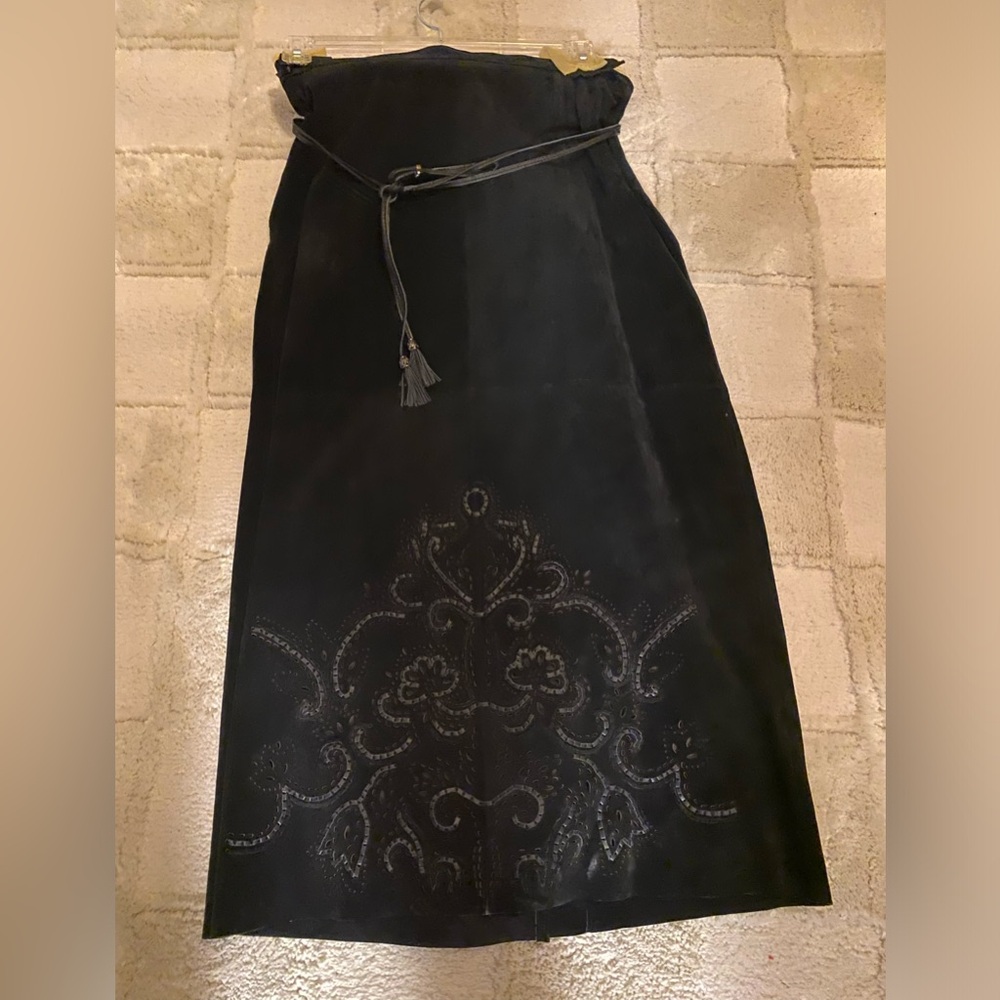 Black Suede Pamela McCoy skirt Large